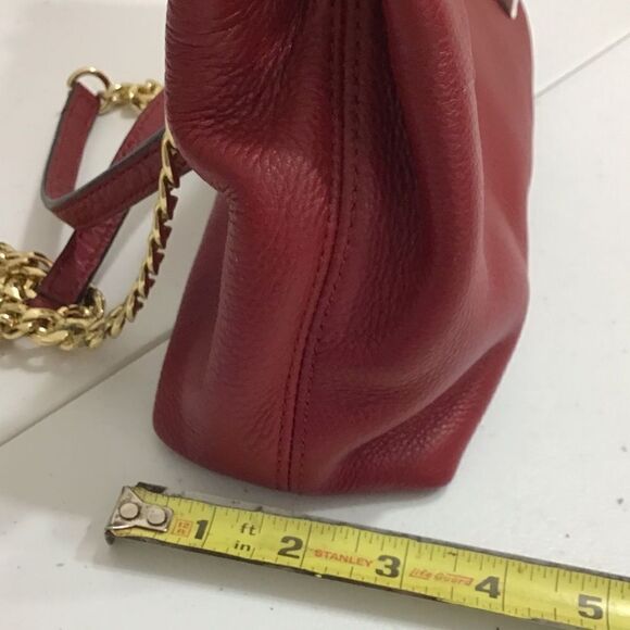 Michael Kors Red Pebble Leather Shoulder Crossbody Bag - Picture 4 of 10